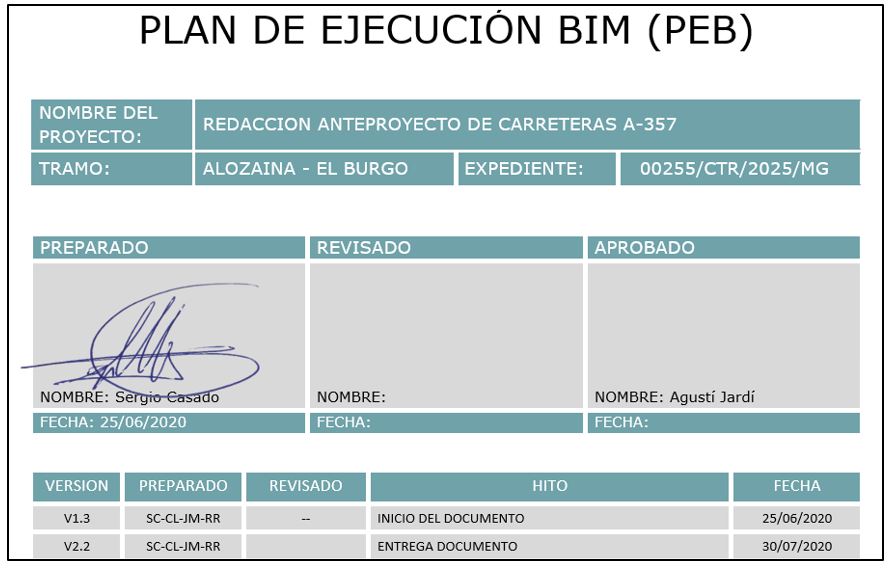 Portada del Plan de Ejecución BIM